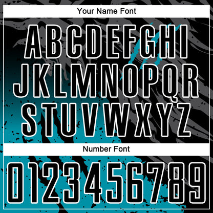 Custom Black Teal-White Gradient Scratch Splash Sublimation Soccer Uniform Jersey - Sky-Custom