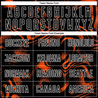 Custom Black Orange-White Abstract Liquid Sublimation Soccer Uniform Jersey - Sky-Custom