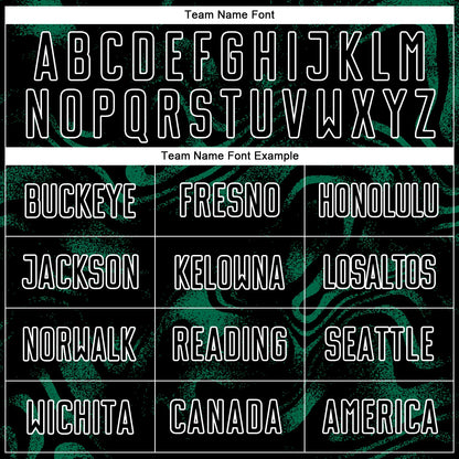 Custom Black Kelly Green-White Abstract Liquid Sublimation Soccer Uniform Jersey - Sky-Custom