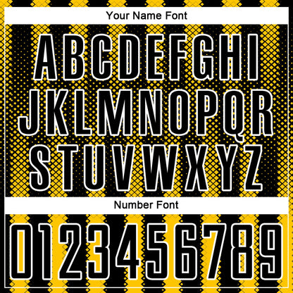 Custom Black Yellow-White Geometric Shape Sublimation Soccer Uniform Jersey - Sky-Custom