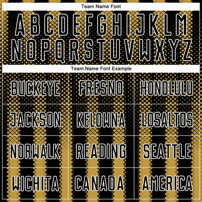 Custom Black Old Gold-White Geometric Shape Sublimation Soccer Uniform Jersey - Sky-Custom