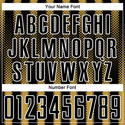 Custom Black Old Gold-White Geometric Shape Sublimation Soccer Uniform Jersey - Sky-Custom