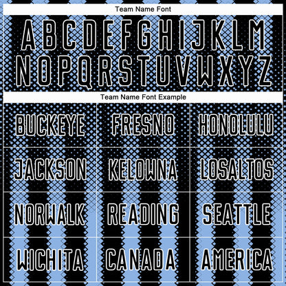 Custom Black Light Blue-White Geometric Shape Sublimation Soccer Uniform Jersey - Sky-Custom