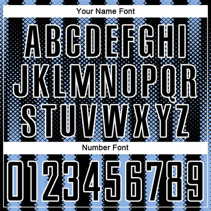 Custom Black Light Blue-White Geometric Shape Sublimation Soccer Uniform Jersey - Sky-Custom