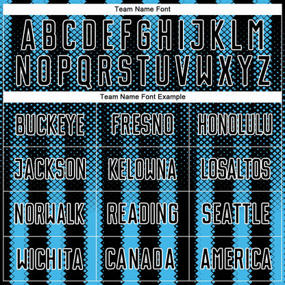 Custom Black Sky Blue-White Geometric Shape Sublimation Soccer Uniform Jersey - Sky-Custom