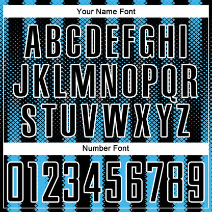 Custom Black Sky Blue-White Geometric Shape Sublimation Soccer Uniform Jersey - Sky-Custom