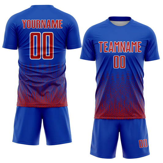 Custom Royal Red-White Geometric Shape Sublimation Soccer Uniform Jersey - Sky-Custom