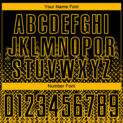 Custom Black Gold Geometric Shape Sublimation Soccer Uniform Jersey - Sky-Custom