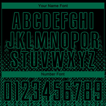 Custom Black Kelly Green Geometric Shape Sublimation Soccer Uniform Jersey - Sky-Custom