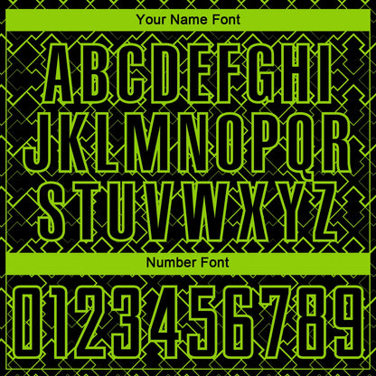 Custom Black Neon Green Geometric Shape Sublimation Soccer Uniform Jersey - Sky-Custom