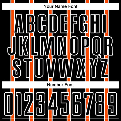 Custom Black Orange-White Stripe Line Sublimation Soccer Uniform Jersey - Sky-Custom
