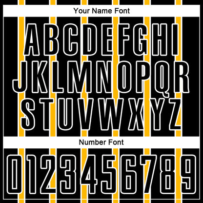 Custom Black Gold-White Stripe Line Sublimation Soccer Uniform Jersey - Sky-Custom