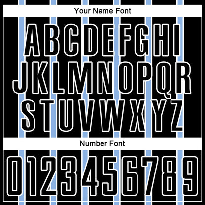 Custom Black Light Blue-White Stripe Line Sublimation Soccer Uniform Jersey - Sky-Custom