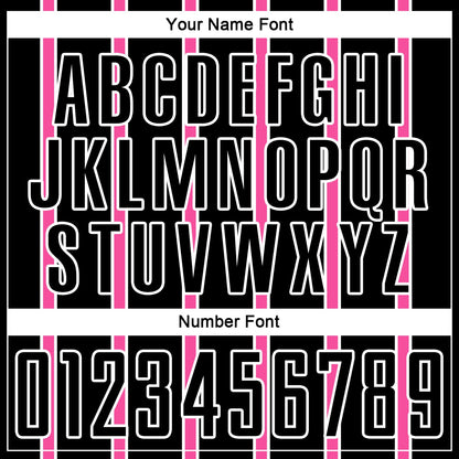 Custom Black Pink-White Stripe Line Sublimation Soccer Uniform Jersey - Sky-Custom
