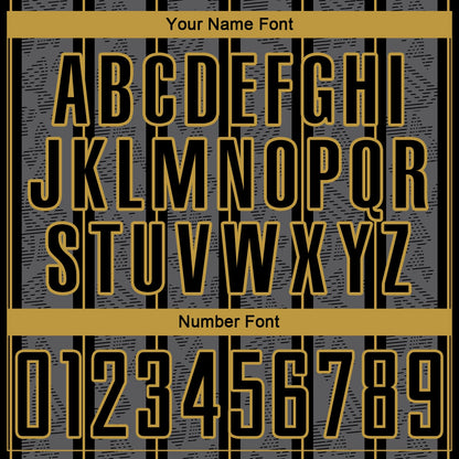 Custom Gray Black-Old Gold Stripe Line Sublimation Soccer Uniform Jersey - Sky-Custom
