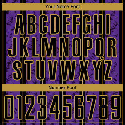 Custom Purple Black-Old Gold Stripe Line Sublimation Soccer Uniform Jersey - Sky-Custom
