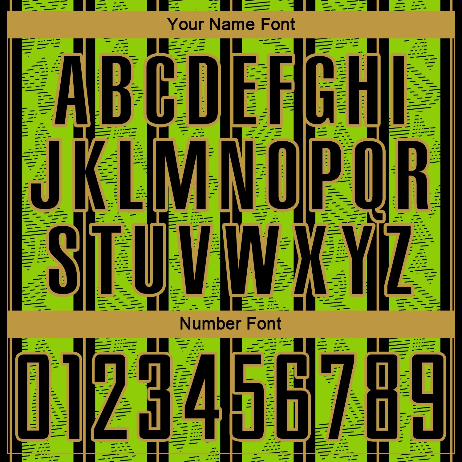 Custom Neon Green Black-Old Gold Stripe Line Sublimation Soccer Uniform Jersey - Sky-Custom