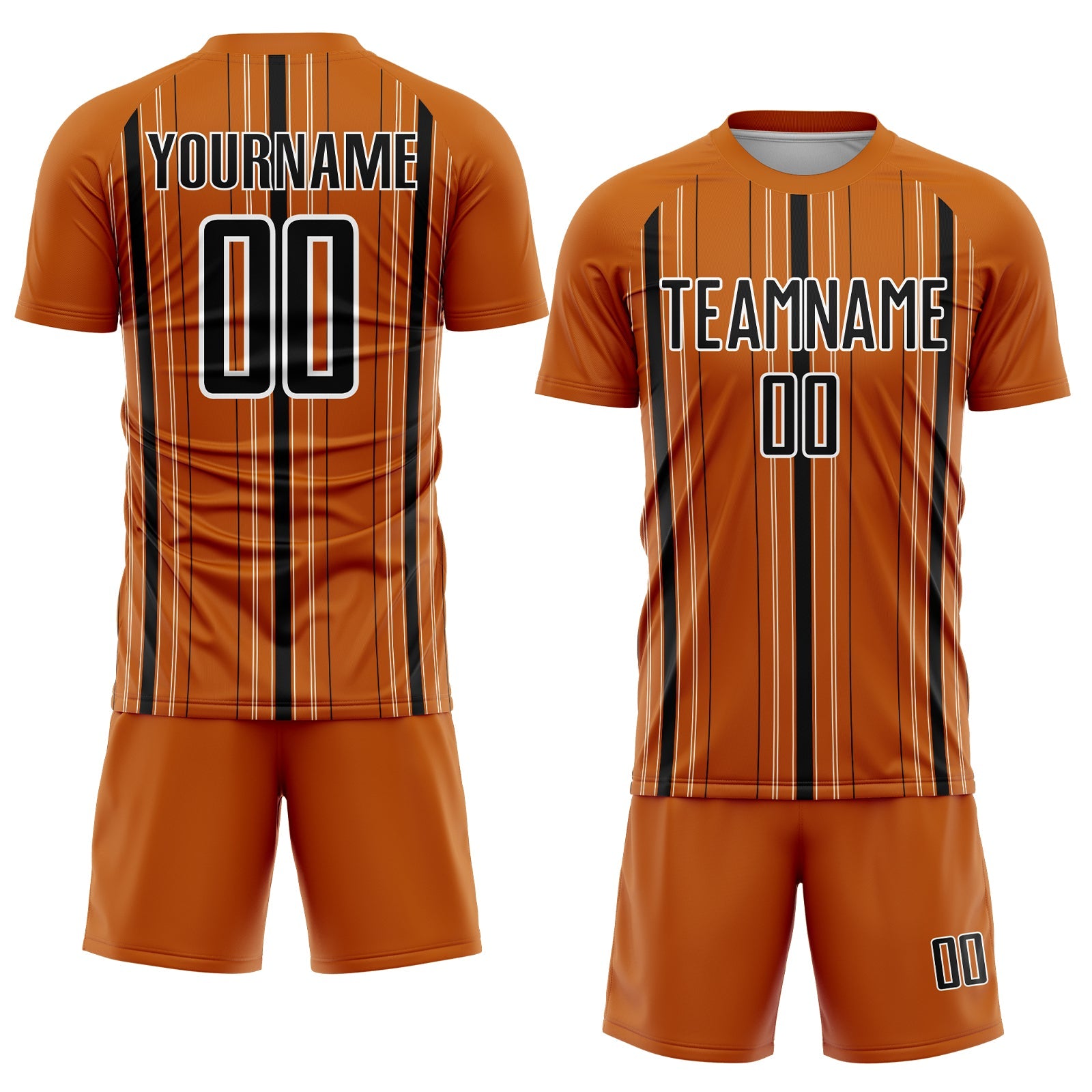 Custom Texas Orange Black-White Stripe Sublimation Soccer Uniform Jersey - Sky-Custom