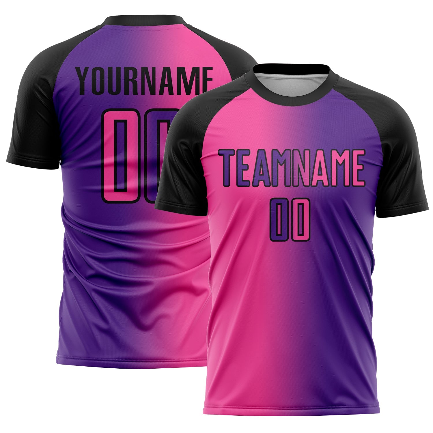 Custom Purple Pink-Black Sublimation Gradient Fashion Soccer Uniform Jersey - Sky-Custom