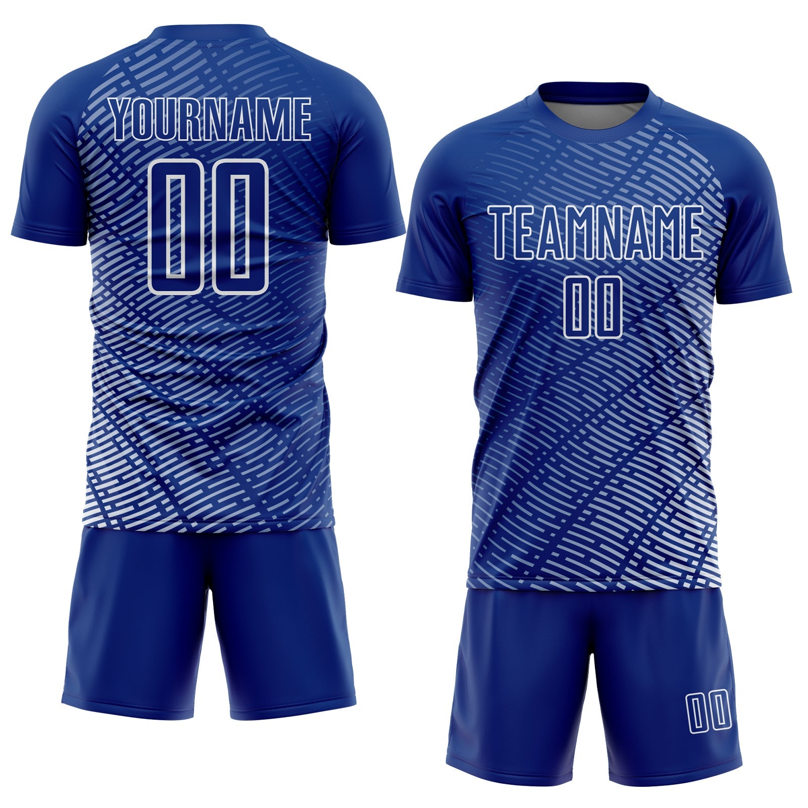 Custom Royal White Stripe Line Sublimation Soccer Uniform Jersey - Sky-Custom