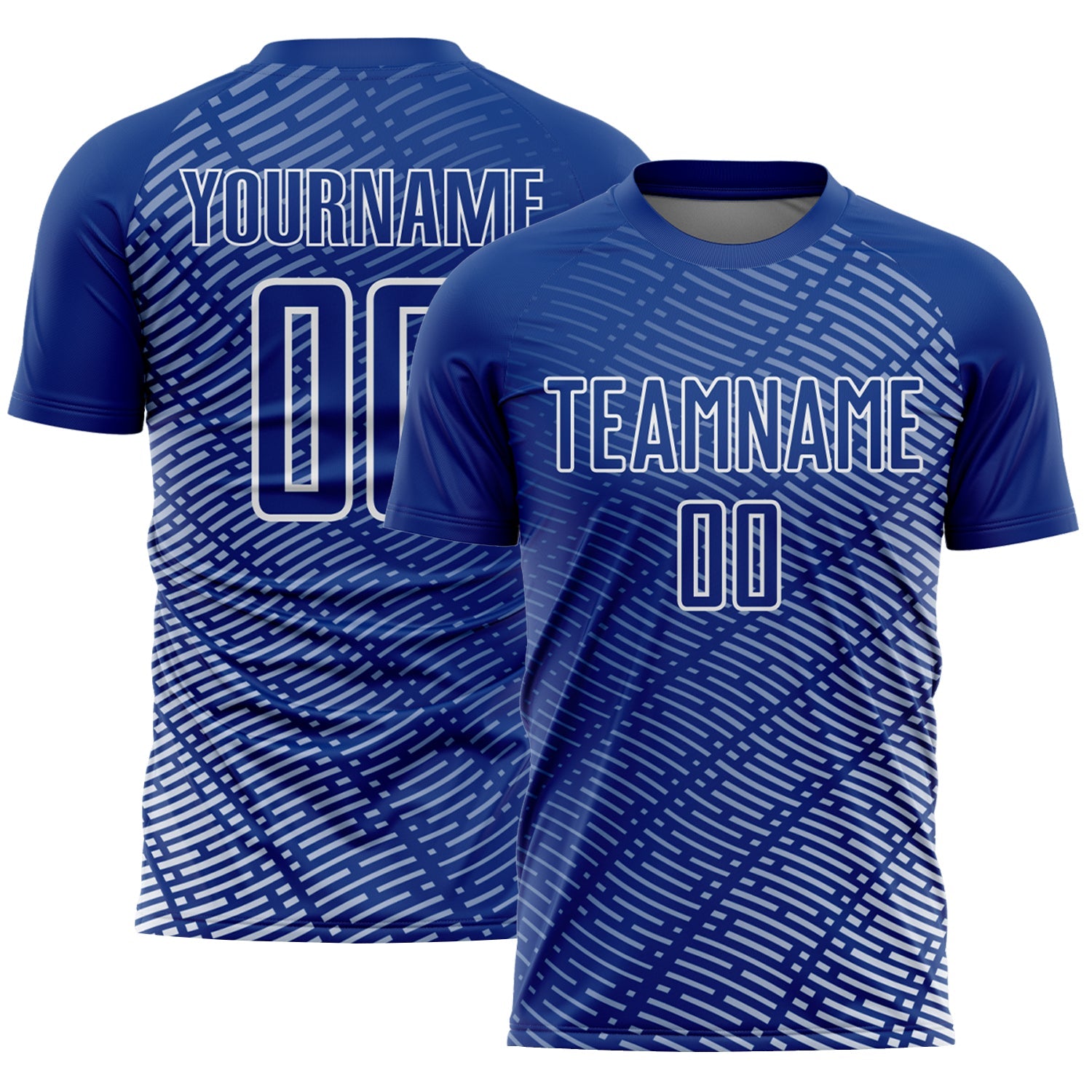 Custom Royal White Stripe Line Sublimation Soccer Uniform Jersey - Sky-Custom