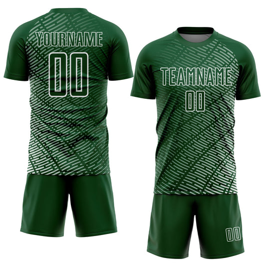 Custom Green White Stripe Line Sublimation Soccer Uniform Jersey - Sky-Custom