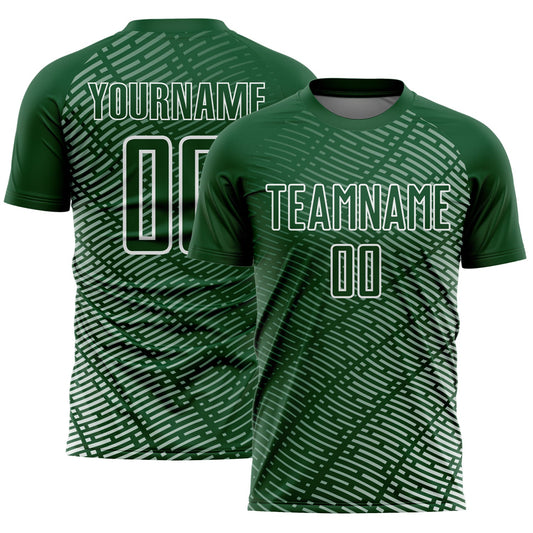 Custom Green White Stripe Line Sublimation Soccer Uniform Jersey - Sky-Custom