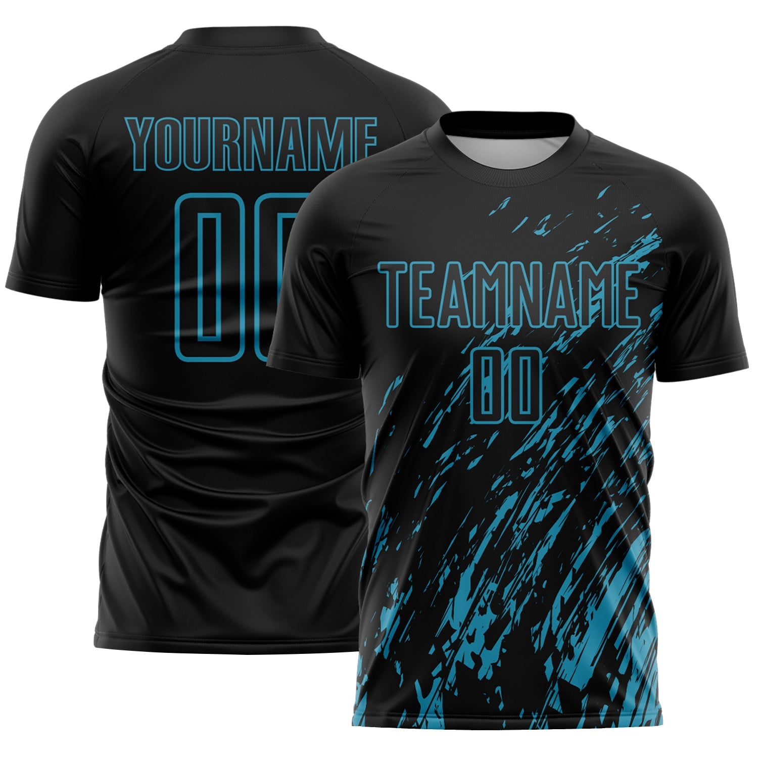 Custom Black Panther Blue Splash Sublimation Soccer Uniform Jersey - Sky-Custom