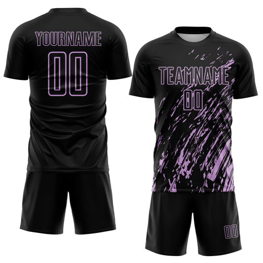 Custom Black Light Purple Splash Sublimation Soccer Uniform Jersey - Sky-Custom