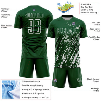 Custom Green White Splash Sublimation Soccer Uniform Jersey - Sky-Custom