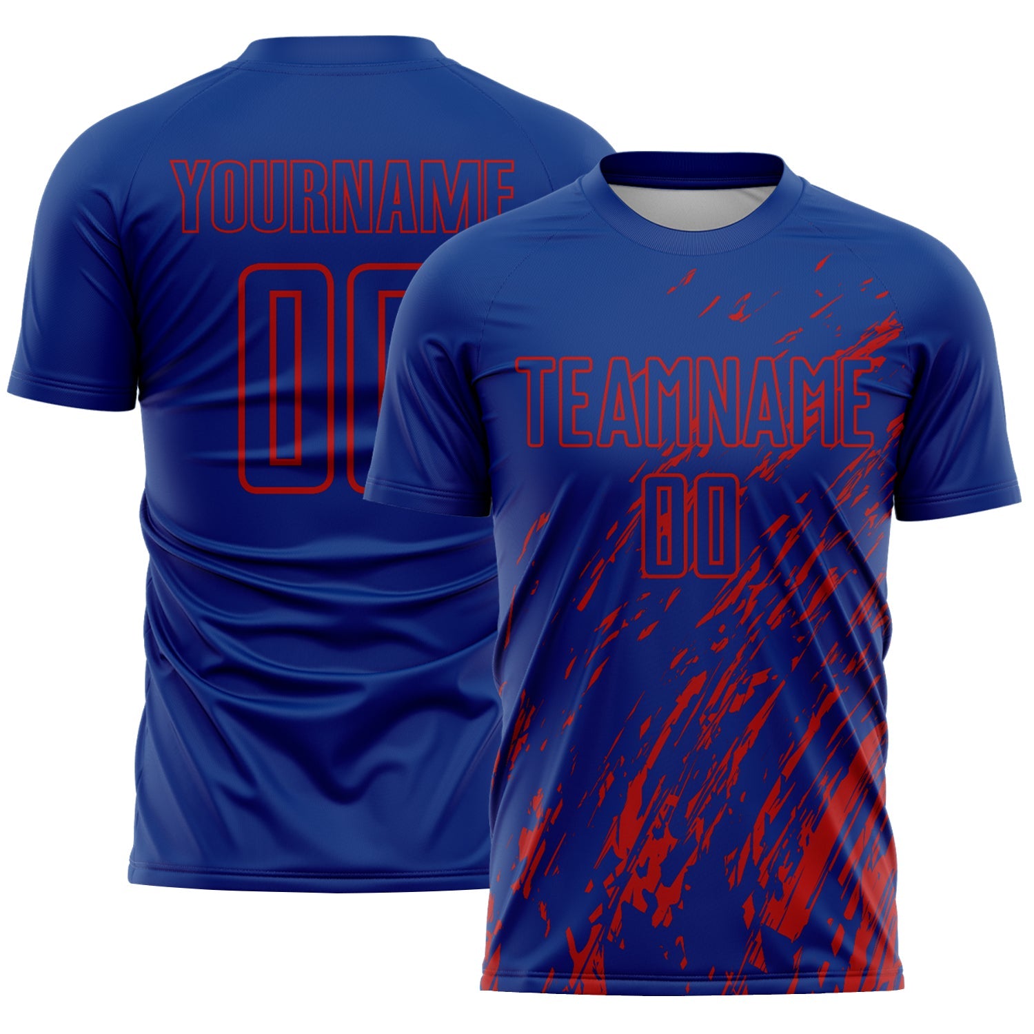 Custom Royal Red Splash Sublimation Soccer Uniform Jersey - Sky-Custom