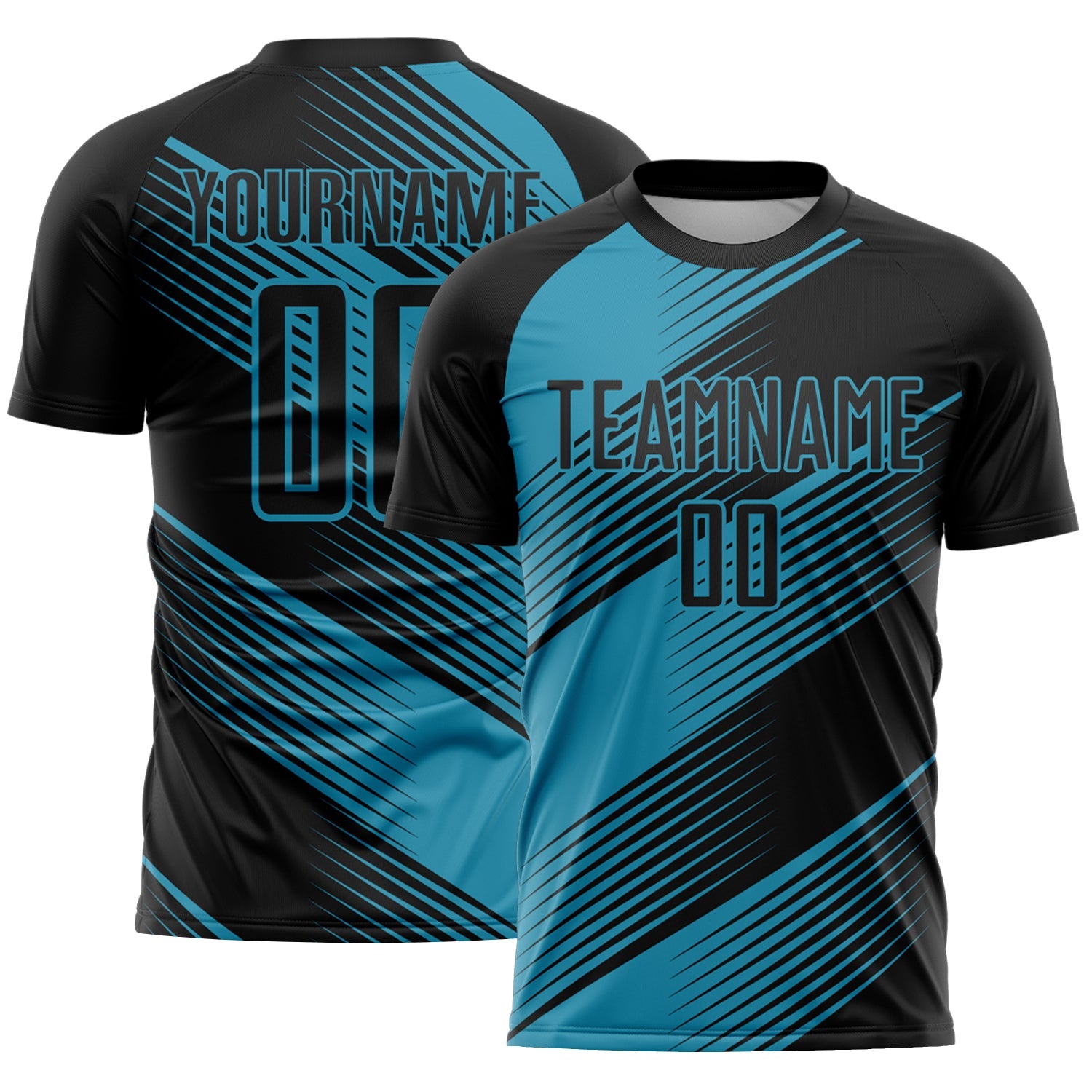 Custom Black Panther Blue Line Sublimation Soccer Uniform Jersey - Sky-Custom