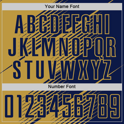 Custom Navy Old Gold Line Sublimation Soccer Uniform Jersey - Sky-Custom