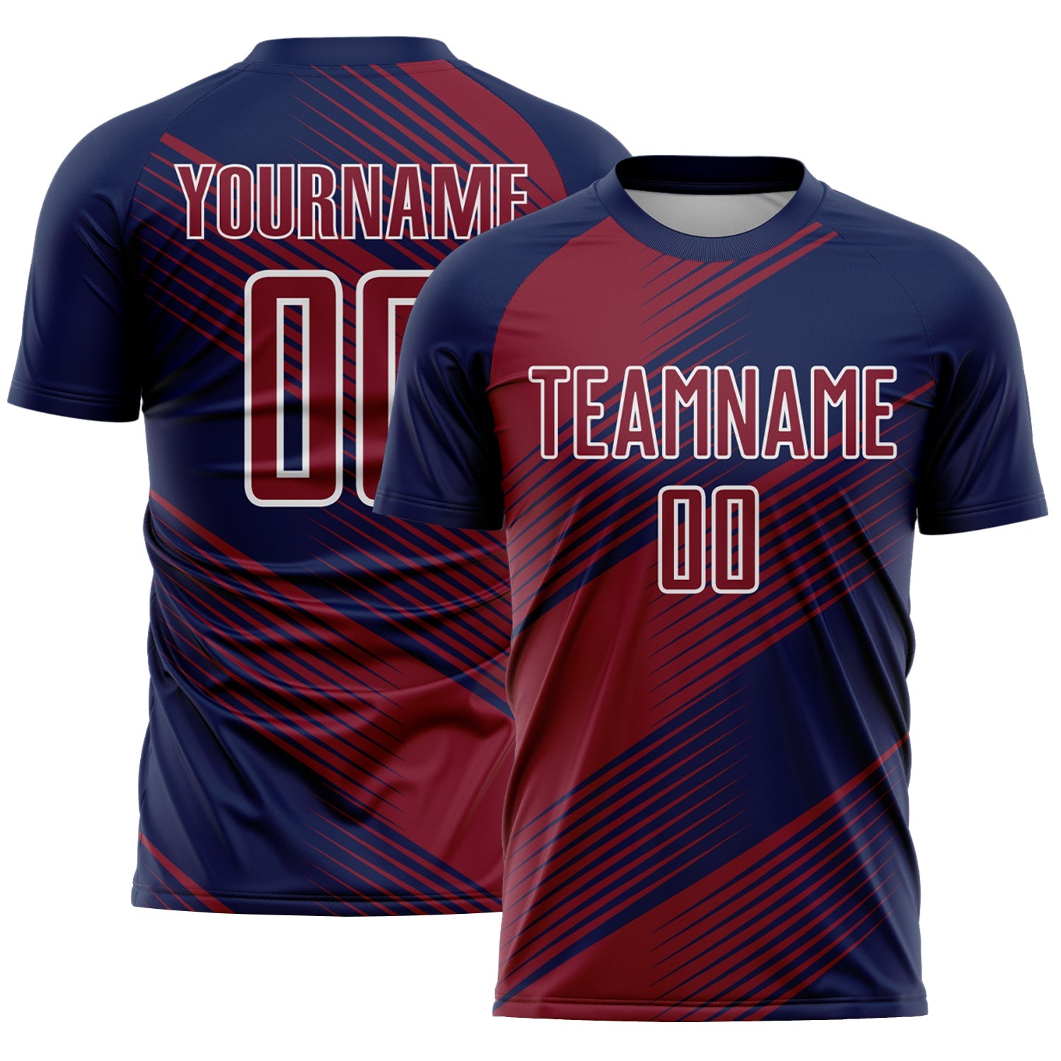 Custom Navy Crimson-White Line Sublimation Soccer Uniform Jersey - Sky-Custom