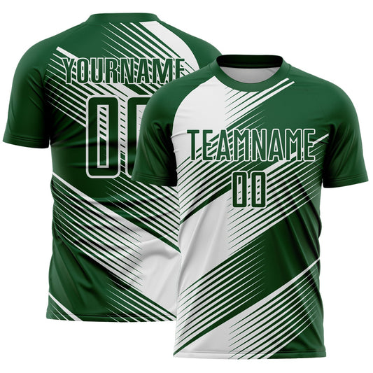 Custom Green White Line Sublimation Soccer Uniform Jersey - Sky-Custom