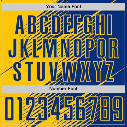 Custom Royal Yellow Line Sublimation Soccer Uniform Jersey - Sky-Custom