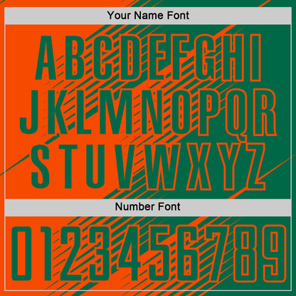 Custom Kelly Green Orange Line Sublimation Soccer Uniform Jersey - Sky-Custom
