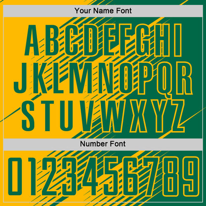 Custom Kelly Green Gold Line Sublimation Soccer Uniform Jersey - Sky-Custom