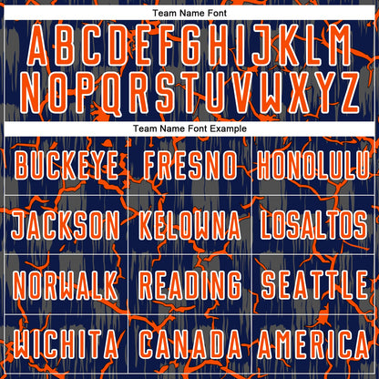 Custom Navy Orange-White Lightning Sublimation Soccer Uniform Jersey - Sky-Custom