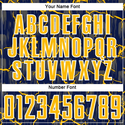 Custom Navy Gold-White Lightning Sublimation Soccer Uniform Jersey - Sky-Custom