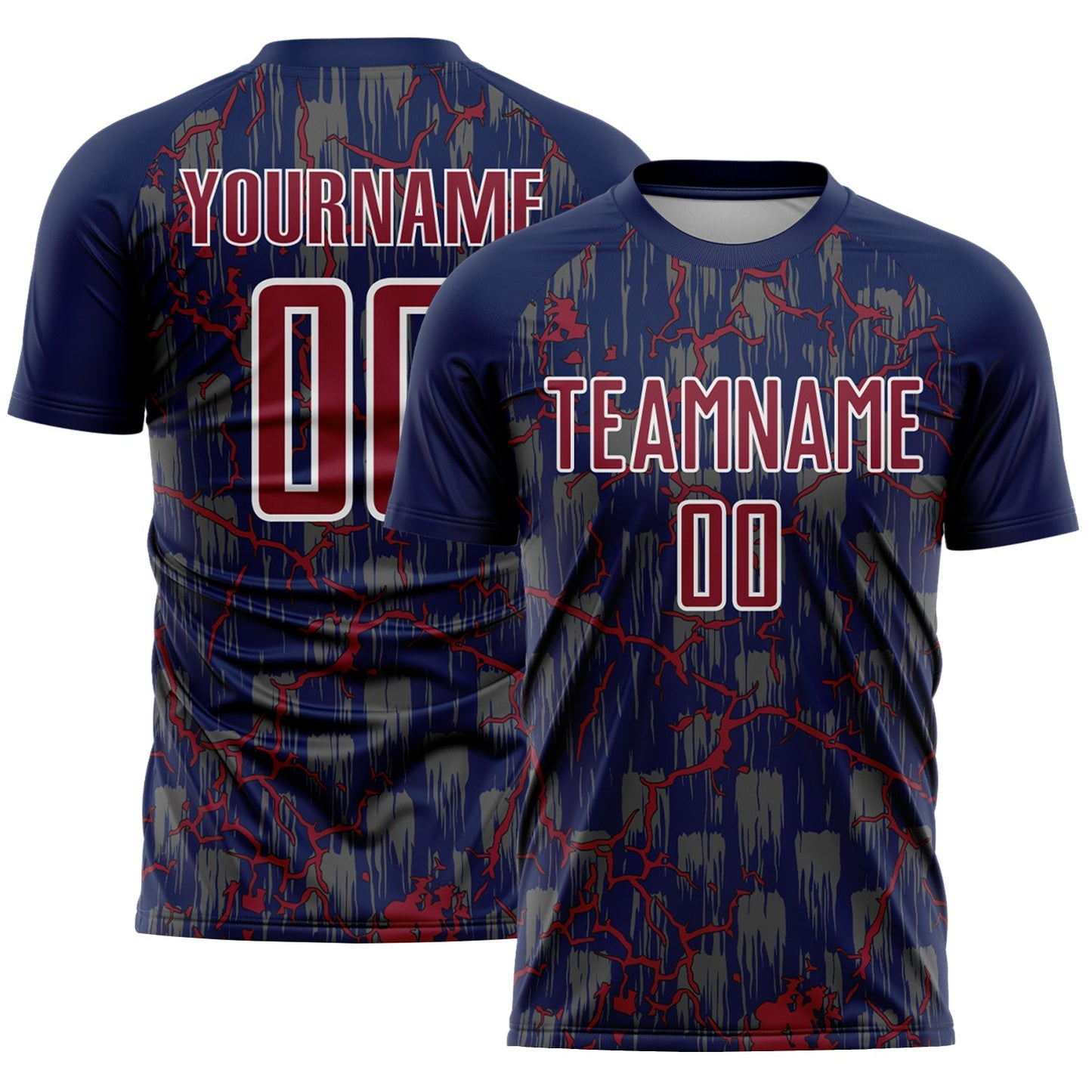 Custom Navy Crimson-White Lightning Sublimation Soccer Uniform Jersey - Sky-Custom