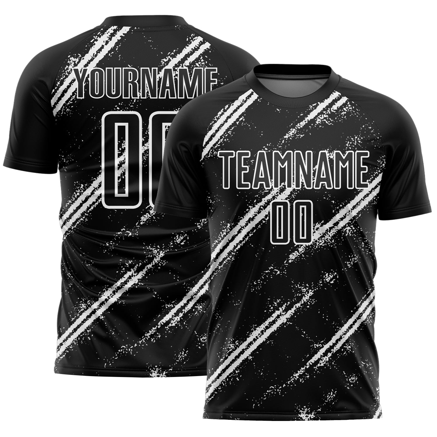 Custom Black White Abstract Fragment Art Splash Sublimation Soccer Uniform Jersey - Sky-Custom