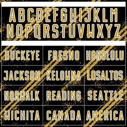 Custom Black Old Gold-White Abstract Fragment Art Splash Sublimation Soccer Uniform Jersey - Sky-Custom