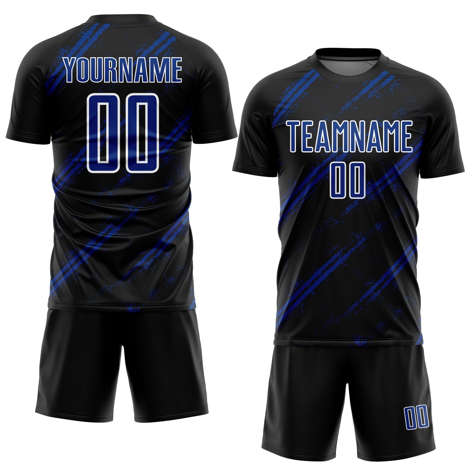 Custom Black Royal-White Abstract Fragment Art Splash Sublimation Soccer Uniform Jersey - Sky-Custom