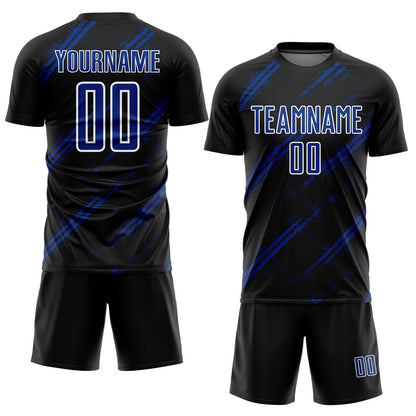 Custom Black Royal-White Abstract Fragment Art Splash Sublimation Soccer Uniform Jersey - Sky-Custom