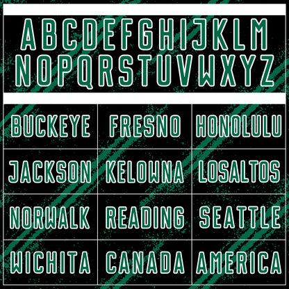 Custom Black Kelly Green-White Abstract Fragment Art Splash Sublimation Soccer Uniform Jersey - Sky-Custom