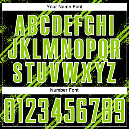 Custom Black Neon Green-White Abstract Fragment Art Splash Sublimation Soccer Uniform Jersey - Sky-Custom