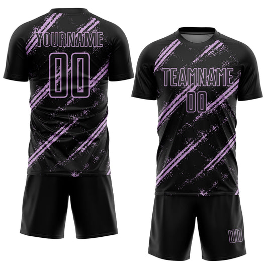 Custom Black Light Purple Abstract Fragment Art Splash Sublimation Soccer Uniform Jersey - Sky-Custom