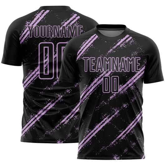 Custom Black Light Purple Abstract Fragment Art Splash Sublimation Soccer Uniform Jersey - Sky-Custom