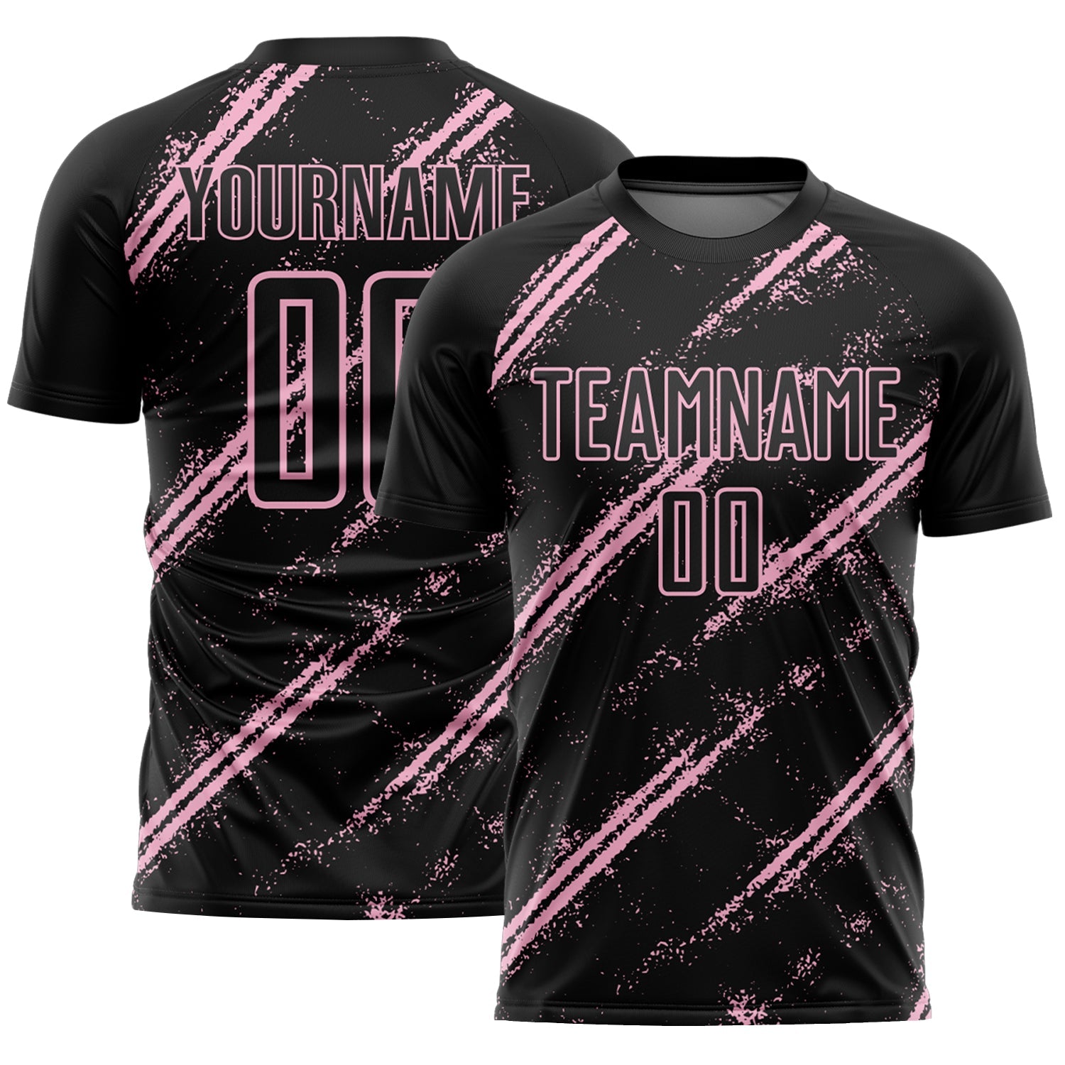 Custom Black Light Pink Abstract Fragment Art Splash Sublimation Soccer Uniform Jersey - Sky-Custom
